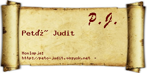 Pető Judit névjegykártya